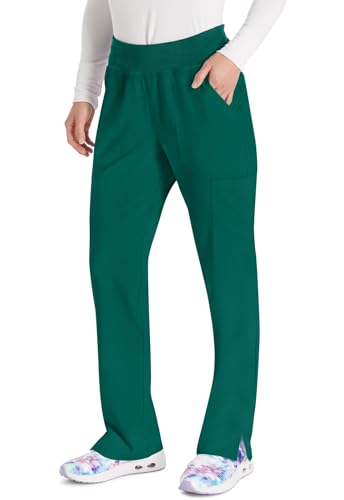 EDS Essentials Scrubs for Women, Yoga-Inspired Pull-On Pant with Four-Way Stretch and Moisture Wicking Plus Size DK005, 2XL, Hunter Green - image 4