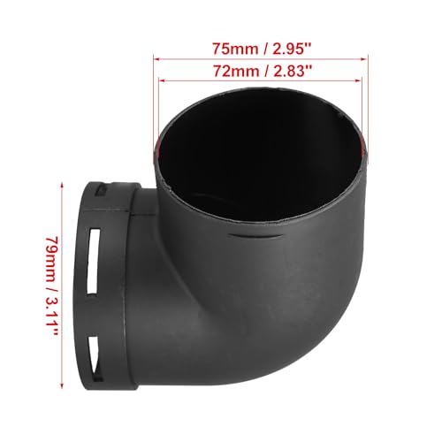 75mm Car Air Diesel Heater Duct Car Heater Warm Air Ducting Pipe 90° Elbow Hose Outlet Connector Black - Image 2