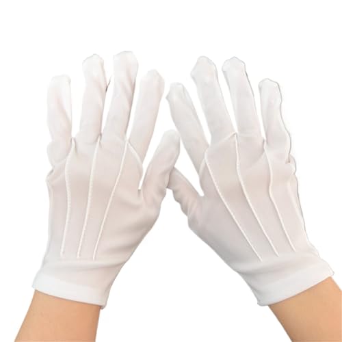 Guantes de algodón blanco de trabajo transpirables y reutilizables en pack
