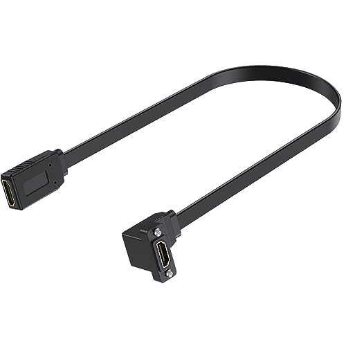 Câble d'extension HDMI 4K Poyiccot plat femelle femelle coudé avec Ethernet