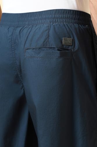 Image of Allen Solly Men's Regular Mid‑Rise Casual Pants | Cotton‑Blend Fabric | Solid Parachute Pants | Stylish & Comfortable Fit