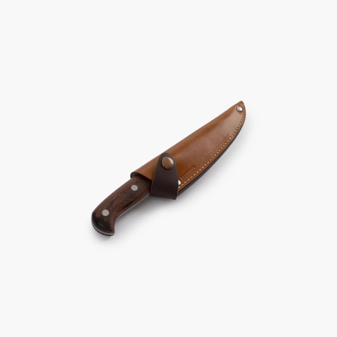Barebones Wilderness Paring Knife - 4-Inch Chef Knife - Durable Stainless Steel Blade, Rosewood Handle, Leather Sheath. Ideal for Intricate Cutting, Mincing, Dicing, Peeling During Camping, Picnics