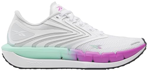 Reebok Women's Floatzig Tread Sneaker, White/White/Pink, US 9