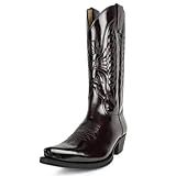 RRYPBOVG Santiag Homme Bottes de Cowboy mi-Mollet for Hommes et Femmes, Style Punk Gothique, Pointues, Style rétro, Noires, Grande Taille 35-48(Color 02,45)