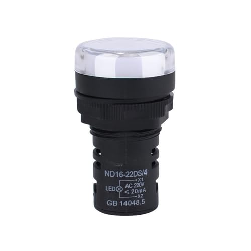 Luz indicadora de señal premium ND16-22DS/4 220V con acabado blanco puro