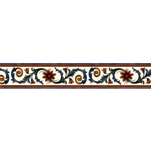 YAYDAFSHSAI Papel Pintado Autoadhesivo Cenefa autoadhesiva de PVC con diseño Floral for Papel Pintado, 10 x 8,5 cm
