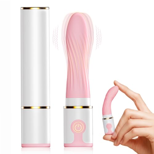 Lipstick Bullet Vibrator Sex Toys - Mini Discreet Adult Toys for Nipple G Spot Clitoral Stimulator, Super Soft & Rechargeable Finger Vibrator with 10 Modes (White)