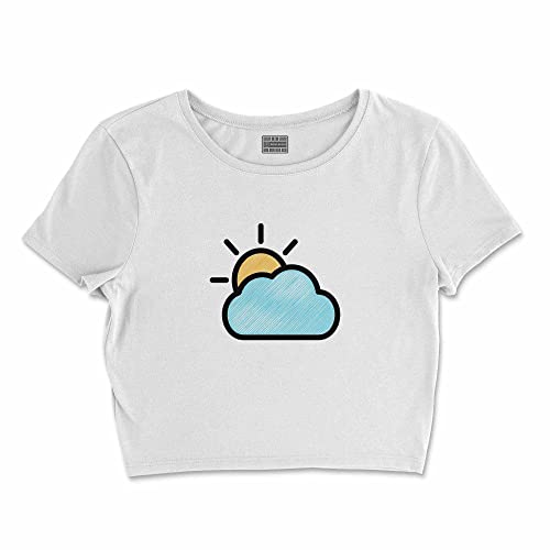 T-shirt blanc manches courtes femme Buwtswi-100343-m col rond taille M
