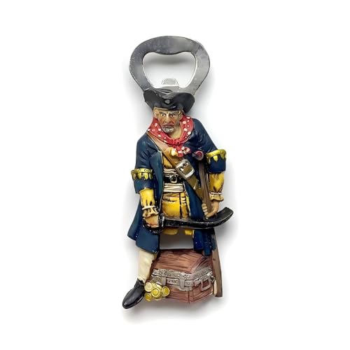 Imán Decorativo Abrebotellas Pirata en Resina 3D miniatura 1