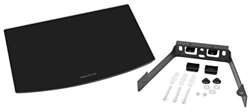 Mount-It! Cable Box Tempered Glass Shelf [22 Lbs Capacity] Wall Mount Shelves For Dvd Player, Av, Electronic Components, Gaming Consoles, Streaming Devices, Karaoke (Black) #TOP7