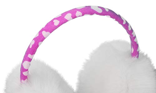 Kids Girls Winter Warm Faux Fur Plush Heart Pattern Ear Warmers Earmuffs,Rose #TOP3