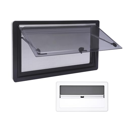 Fenêtre latérale pour caravane, 90x50 cm, fenêtre à rouleau pour caravane, ouvrable par poussée-traction, fenêtre escamotable avec protection contre les insectes, protection des regards, store