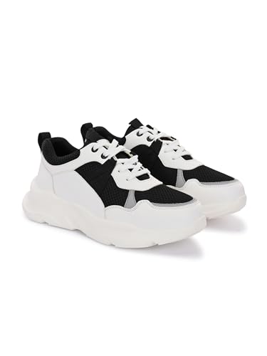 Image of Centrino Women Chunky Sneaker | Cushioned Insole for Comfort | Stylish Lace-Up Design | Perfect for Casual Shoe for Girls (A6845)