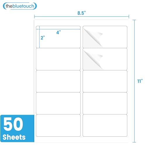 Étiquettes d'expédition THEBLUETOUCH blanches mates haute densité