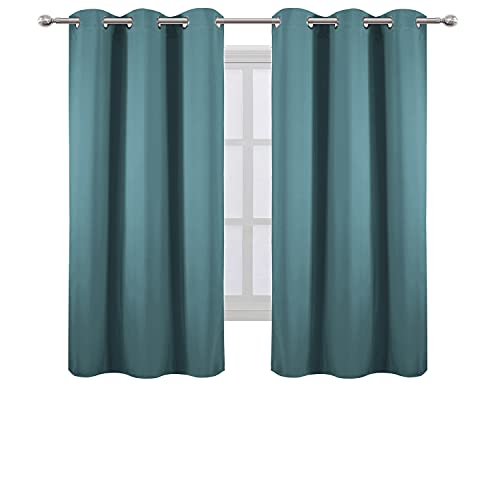 Image of LEMOMO Sea Teal Thermal Blackout Curtains /38 x 63 Inch /Set of 2 Panels Room Darkening Curtains for Bedroom
