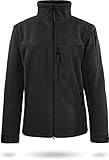 normani Outdoor Sports Tactical Fleecejacke mit 4 Reißverschlusstaschen 320 g/m² Fleece Outdoorjacke Windbreaker, warme Winterjacke - Widnddicht Farbe Schwarz Größe XL