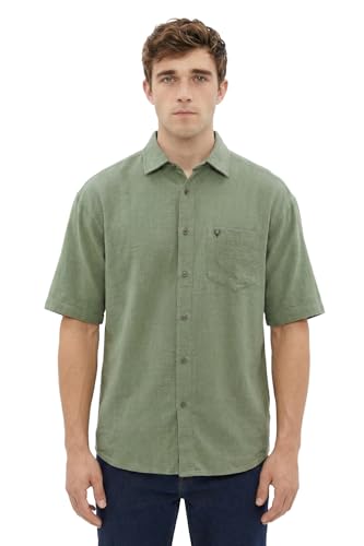 Image of Allen Solly Men's Textured Casual Shirt | Drop Shoulder | Half Sleeve | Relaxed Fit | Casual & Streetwear Style