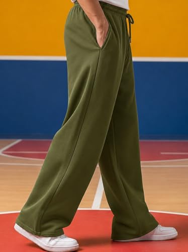 Image of Pure Cotton Men's Baggy Lower | Lower for Man Loose Fit with Pockets & Elastic Waist I Baggy fit Lowers for Gym, Jogging & Casual Wear