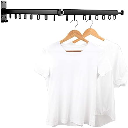 Wall Mounted Expandable Coat Rack & Retractable Clothes Drying Rack, Foldable Aluminium Laundry Dryer, Easy Installation, Rust-Free, Space-Saving Hanger for HOM