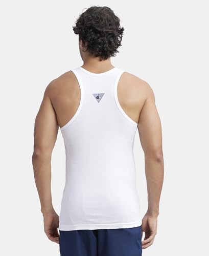 Image of Jockey 9922 Men Super Combed Cotton Rib Round Neck with Racerback Gym Vest (Pack of 2)