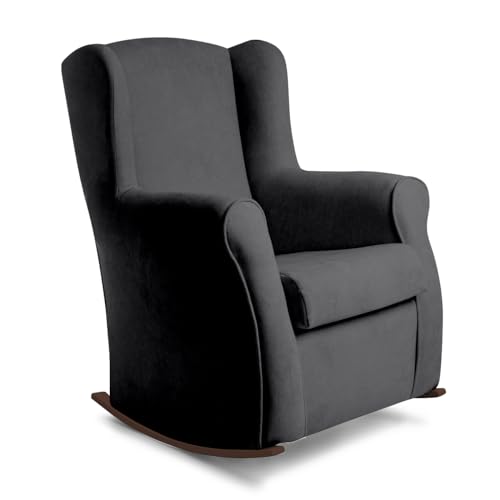 Tete De Lit Balancin rodero | Butaca Mecedora | Orejero | Tapizado en Tela Antimanchas 90cm x 79cm x 72 cm. (Color 1, 90cm x 79cm x 72cm)