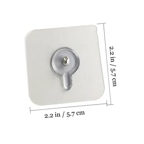 Image of Housoutil 10 Pack Non-Trace Hook Wall Sticker Picture Hanging Kit 8mm Screw Hooks Easy to Use for Hardwall Drywall (5.7x5.7cm)