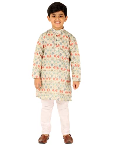 Image of Pro-Ethic Style Developer Boy's Cotton Embellished Kurta Pajama for Baby Kids Ethnic Wear (S-166)