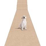 Bolinker ロングカーペット ズレない 洗える 撥水 おしゃれ 無地 カーペットタイプ TPR 防音 ラグ 無地 ペット 置くだけで吸着マット 70×360cm 厚さ4 mm（ベージュ）