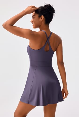 Image of Persit Womens Tennis Dress with Adjustable Straps & Built-in Bra & Shorts Workout Athletic Golf Exercise Dress