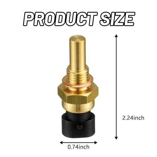 MLAHUIER 1 PC Engine Coolant Temperature Sensor, ECT Temp Sensor Compatible with Chevy GMC Cadillac Buick, Replacement OEM#12608814 15404280 12191170 60811520(Gold)