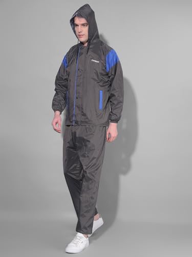 Image of Dollar Rainguard Men's Reversible Full Sleeve Solid Raincoat Set With Adjustable Hood and Pocket