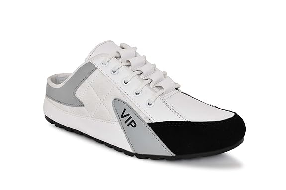 FREEMO White Half Back Open Backless Trendy & Comfortable Footwear, Lace Up Outdoor Casual Sneakers for Mens and Boys 7 (B0DDHVR9TC) Amazon Price History, Amazon Price Tracker