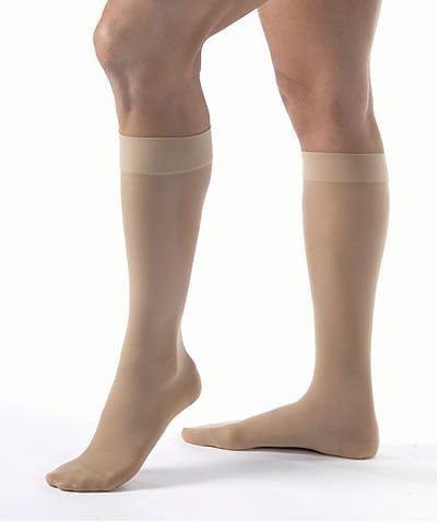 Jobst UltraSheer KNEE HIGH Firm 20-30mmHg Compression S, Silky Beige