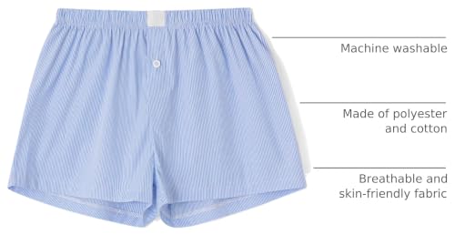 Image of Women Y2k Pajamas Shorts Micro Button Boxers Elastic Waist Cute Pj Bottoms Summer Plaid Lounge Short