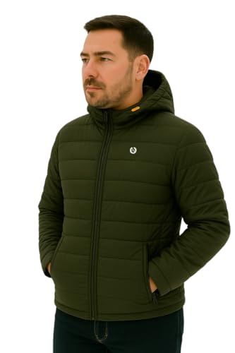 Image of Leebonee Mens Solid Quilted Puffer Jacket with Hood