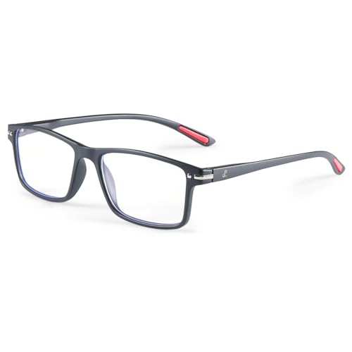 Image of AEC Zenith Rectangular Reading Glasses | Modern Frame with BlueRazr Blue Light Blocking Lenses | Sleek Unisex Readers for Men & Women