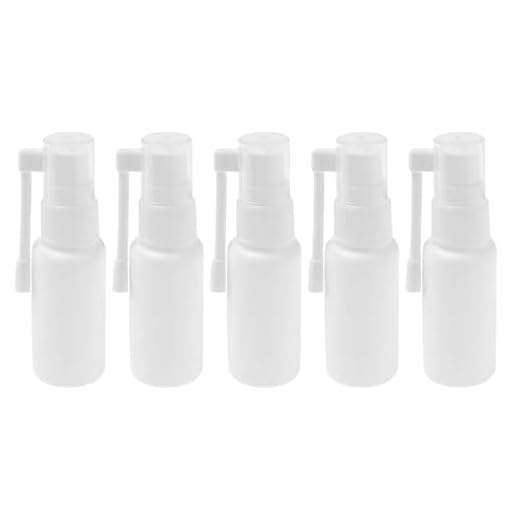 30ML White Plastic Empty Portable Nasal Spray Bottle With 360 Degree Rotation Atomizer Refillable Saline Water Cosmetic Perfume Storage Container For Travel Home Use Pack of 5