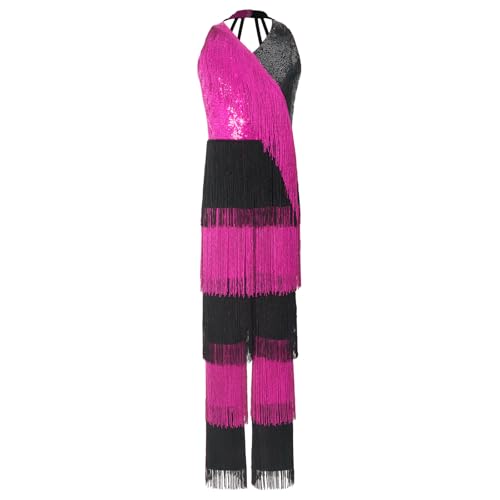 Disfraz Niñas Flapper Halter Neck sin mangas Rosa 12 años miniatura 4