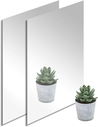 2 Pezzi Specchio Acrilico da parete adesivo 30x40 cm,3 mm Specchio Senza cornice HD, Specchio Autoadesivo Flessibile e Infrangibile, Ideale per Bagno, Armadio, Soggiorno，spogliatoio e dietro la porta