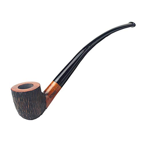 EEKUY Wooden Tobacco Smoking Pipe, Suitable for Cut Tobacco Pipe Filters 3-In-1 Pipe Scraper Bonus A Pipe Pouch with Gift Box