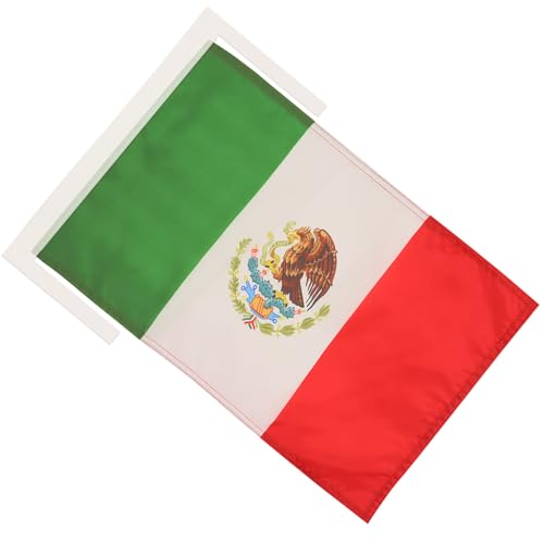 AZ FLAG - Mexico Flag - 18'' x 12'' - 100% Polyester Mexican Small Banner with Two Cords - Fade Resistant - Vivid Colors - 18x12 in - 45x30 Cm