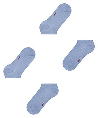 ESPRIT Kobiety Skarpety do trampek Uni Multipack W Sn Bawełna krótkie jednokolorowe 2 Pak, Niebieski Jeans 6458, 35-38