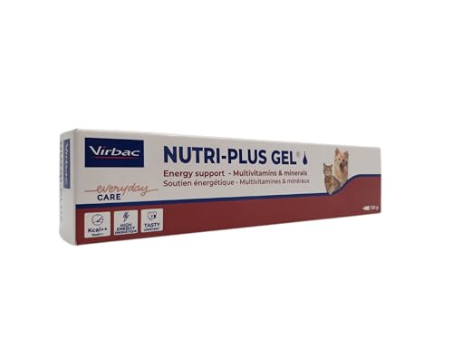 Virbac Nutri-Plus Gel | 120g | Ergänzungsfuttermittel für Hunde und Katzen zur Nahrungsergänzung und Rekonvaleszenz | Appetitanreger, hochkonzentrierter Energieträger