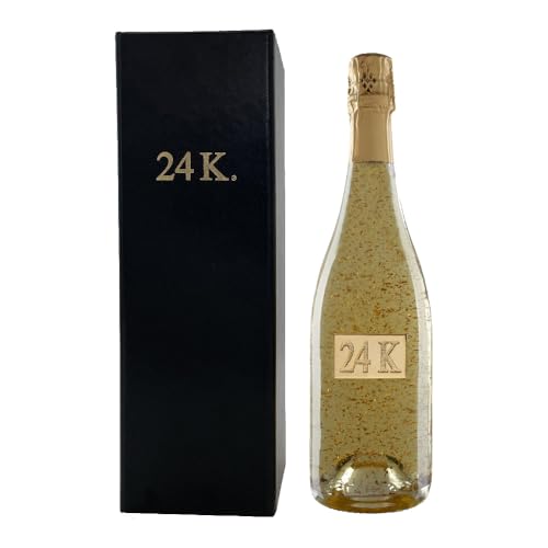 24K Vino Espumoso Gold White botella 75 cl, 120 meses de crianza, Partículas de Oro
