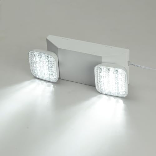 Apmeetlux Plug in Emergency Lights for Business Home Power Failure 4Hours 300lm LED Commercial Emergency Light Fixtures with Battery Backup Rechargeable Adjustable Two Heads AC85-277V - Thumbnail 6
