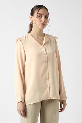Image of Van Heusen Women Polyester Regular Fit Solid Full Sleeve Casual Shirt