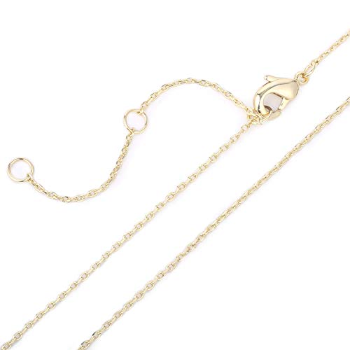 Wholesale 6PCS 14K Real Gold Jewelry Chain Necklace 1mm Cable Chain Bulk for Jewelry Making