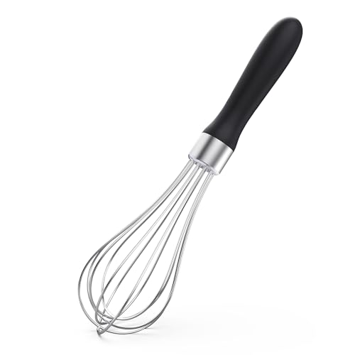 Image of U-Taste Wire Whisk for Cooking, 18 /10 Stainless Steel Balloon Wisk, S /Black