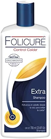 2 PACK!! FOLICURÉ EXTRA SHAMPOO CONTROL CAÍDA CON BIOTINA, CRECIMIENTO FUERTE Y SANO