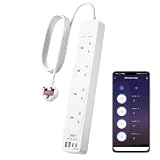 HBN Smart Extension Lead Plug Works with Alexa and Google Home,1.8m Power Strip Cord, APP Remote Control Smart Life Plug (13A 3120W)